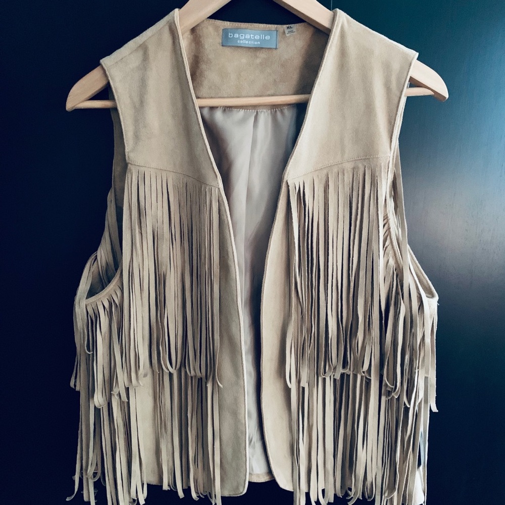 Bagatelle Suede Fringe Vest